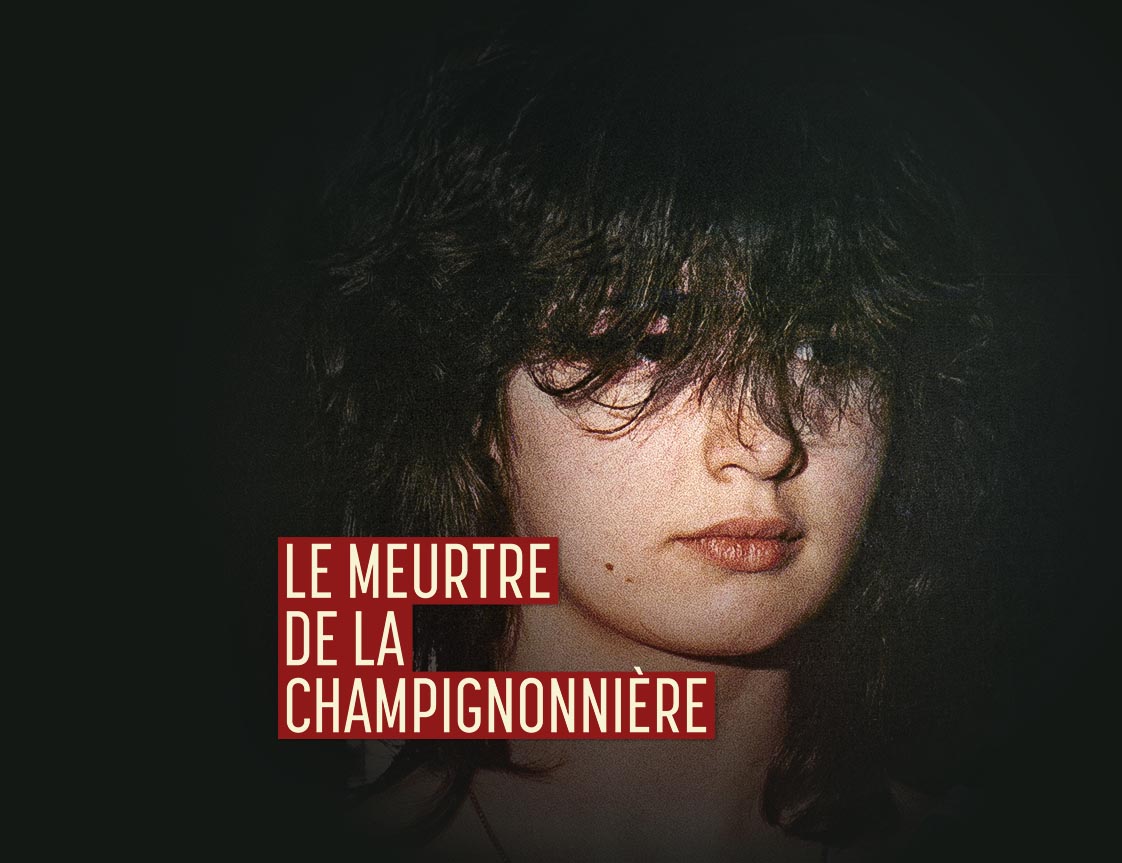 Le Meurtre De La Champignonière podcast's main cover. Portait of Christine Van Hees. She is 16, beautifull and seems deeply thoughtful