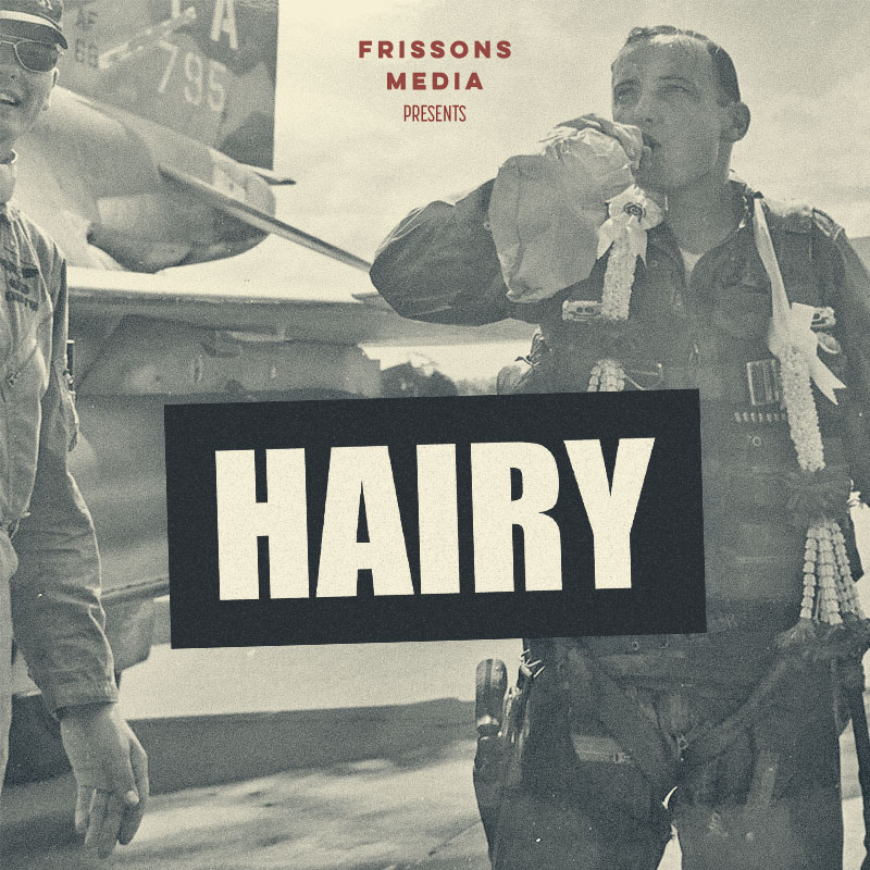 Hairy podcast's main cover. Luke Graves (aka 'Cool Hand Luke') is drinking water after is last mission